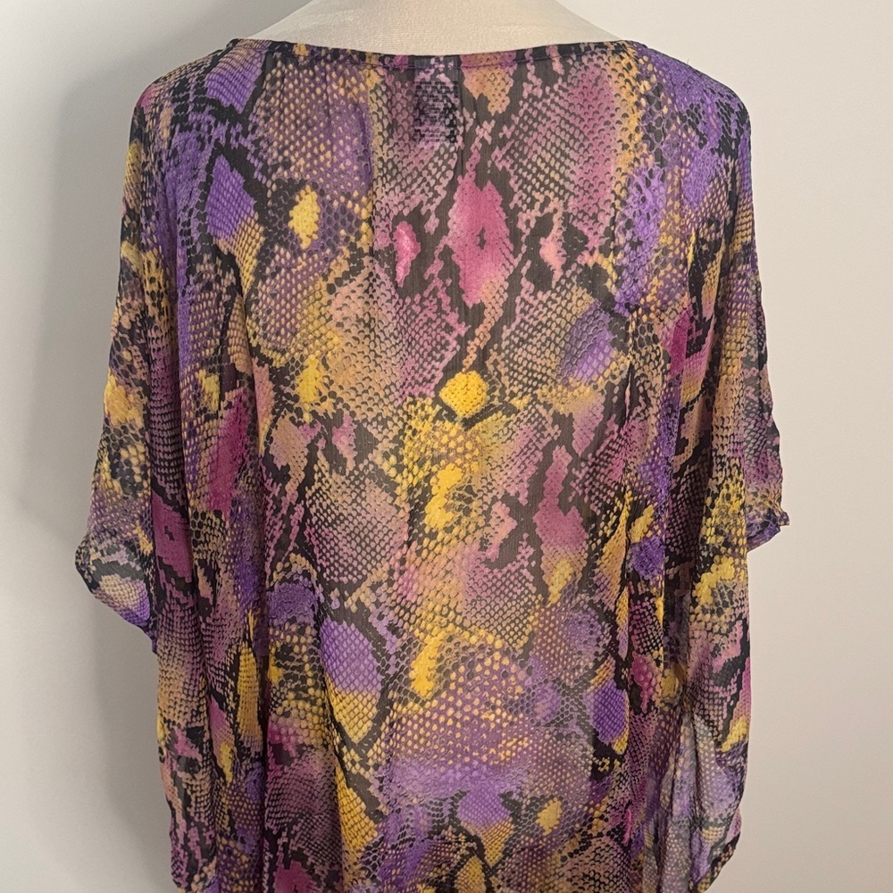 Vibrant Snake Print Swim Cover-Up with Sequins - Picture 5 of 6
